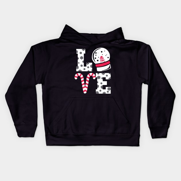 Love Christmas Cute Kids Hoodie by KsuAnn